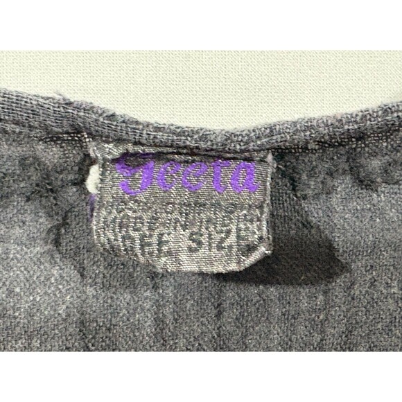 Geeta Black Embroidered LS Tunic Top Gauzy Bohemian Festival Blouse One Size - Picture 6 of 10